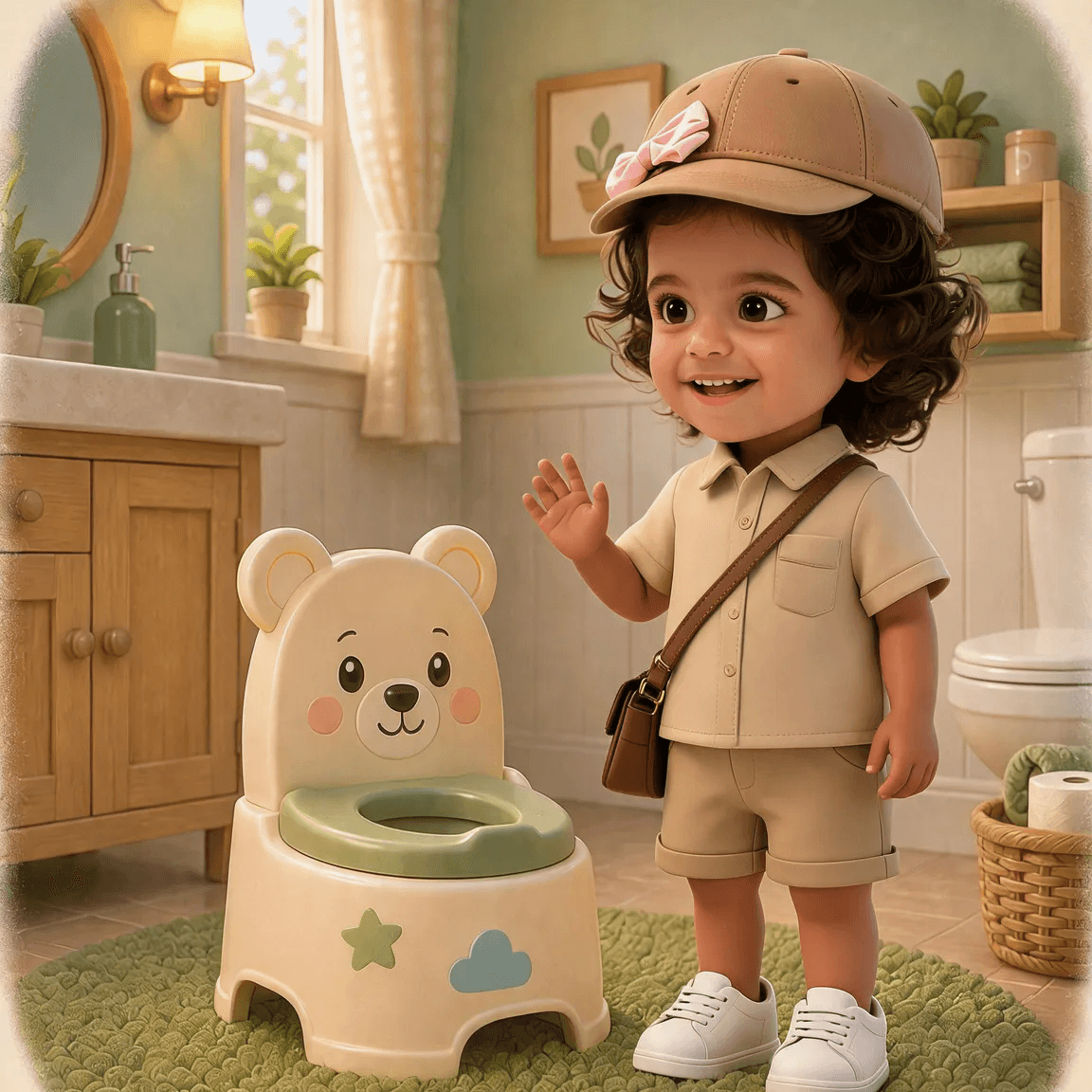 A personalized Potty Bear activity inside the app