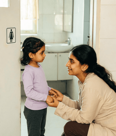 Your child uses the potty at home, but nowhere else.