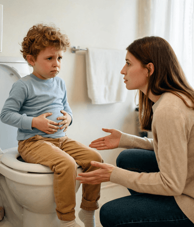 Your child sits on the potty, but does not go.